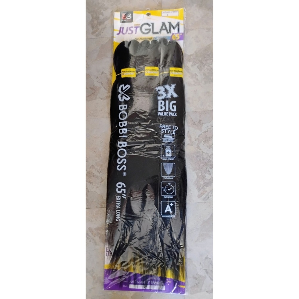 Bobbi Boss Just Glam 65" Braiding Hair Super Long #2  Dark Brown NEW